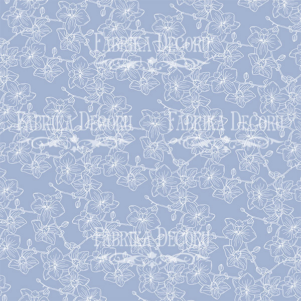 Blatt doppelseitiges Papier für Scrapbooking Tender Orchid #6-01 12"x12" - Fabrika Decoru