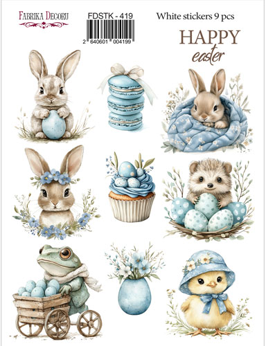Set of stickers 9 pcs, Happy Easter!, #419