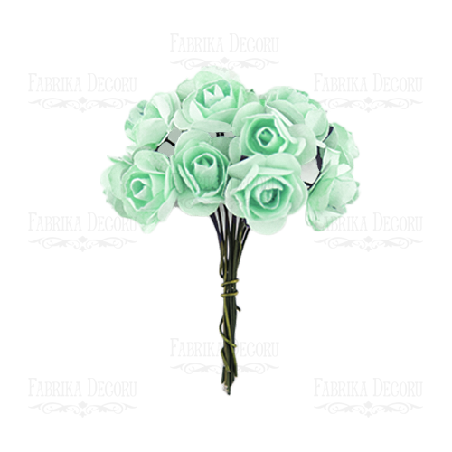 Blumenstrauß aus kleinen Rosen, Farbe Mint, 12 Stk - Fabrika Decoru