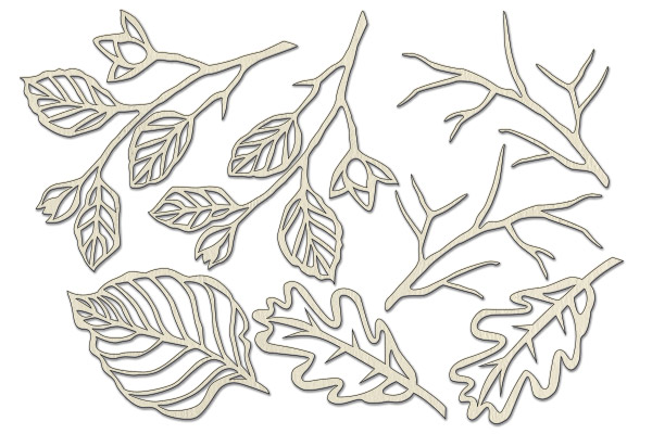Chipboard embellishments set, "Botany autumn 2" #155