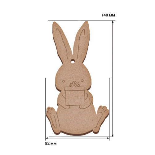 Blank for decoration, Bunny with a gift box, #509 - foto 0