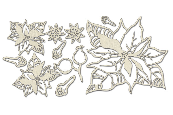 Chipboard embellishments set, "Botany winter 2" #099