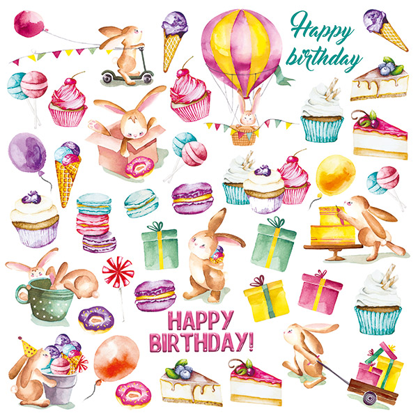 лист с картинками для вырезания sweet birthday 30,5х30,5 см лист с картинками для вырезания sweet birthday 30,5х30,5 см