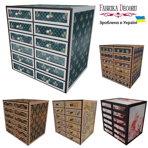 Wielki biurkowy organizer z 12 szufladami na artykuły papiernicze, akcesoria, narzędzia, #428 - Fabrika Decoru