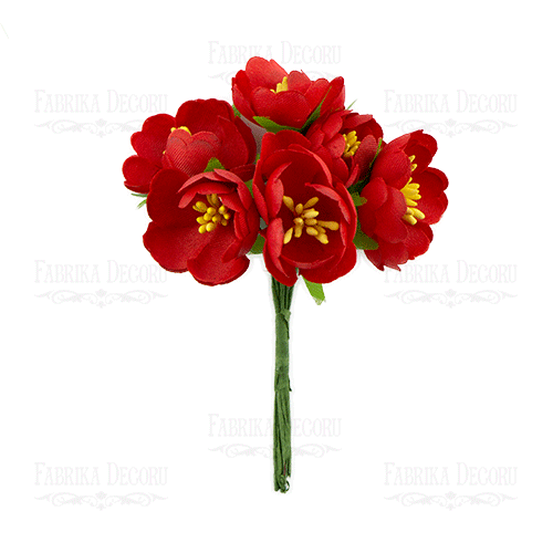 Kwiaty jaśminu, kolor Czerwony, 6 szt - Fabrika Decoru