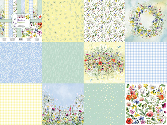 Zestaw papieru do scrapbookingu "Summer meadow" 20cm x 20cm  - foto 0  - Fabrika Decoru