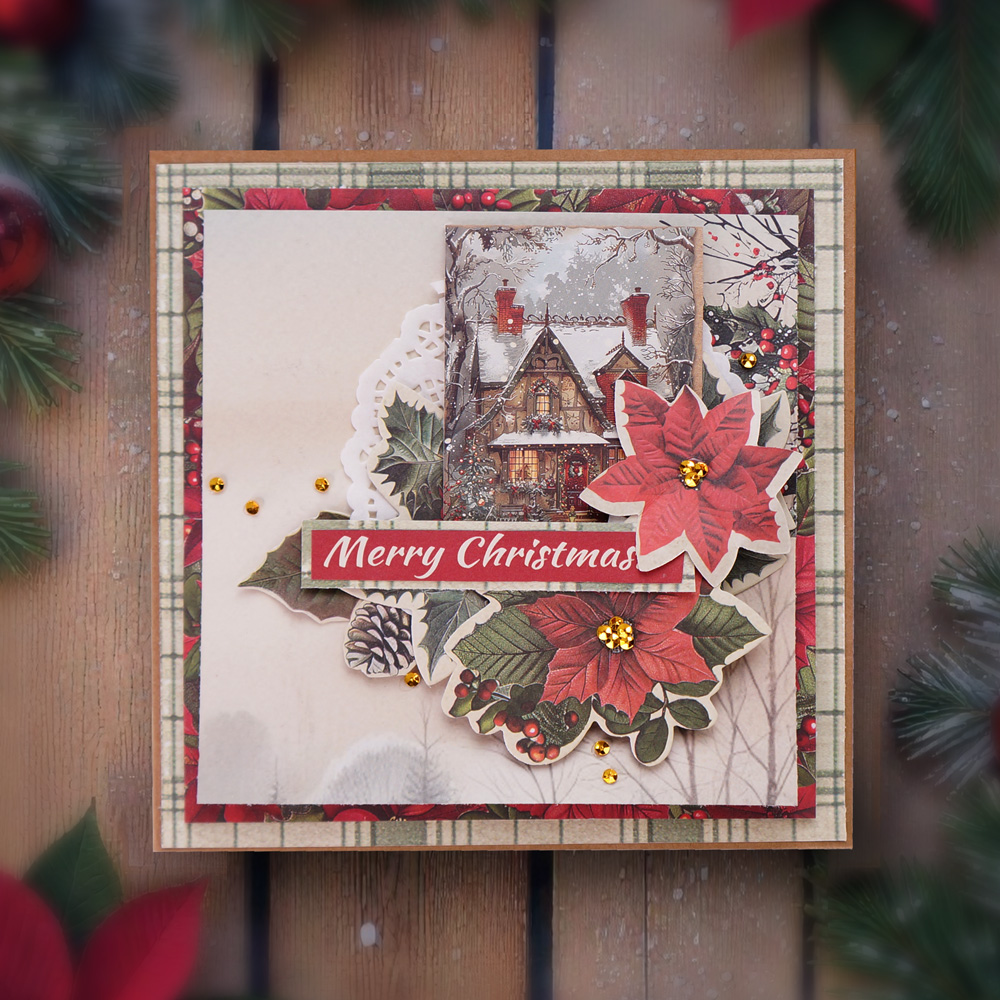 Set for creating 5 cards “Happy Christmas” 15 x 15cm - foto 3