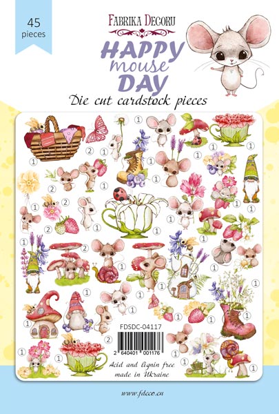 Satz Stanzteile Happy Mouse Day, 45 шт - foto 0  - Fabrika Decoru