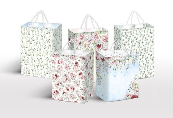 Torebki na prezenty, Gift Bag Creation Kit Peony Garden,Zestaw DIY #8 - Fabrika Decoru