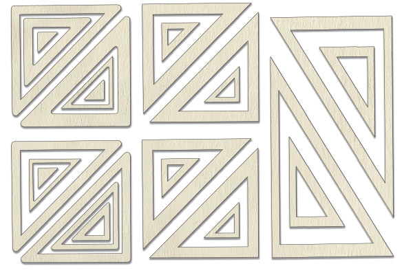 Chipboard embellishments set, "Triangles" #080