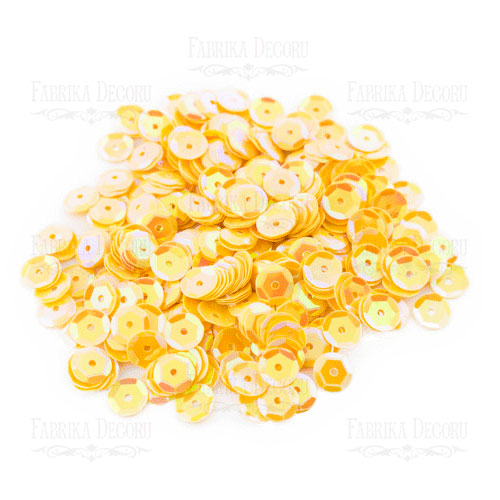 Sequins Round rosettes, yellow with iridescent nacre, #230 - foto 0