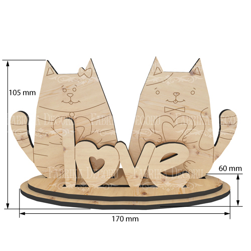 Rohling für Dekoration #383 Verliebte Kätzchen #1 - foto 0  - Fabrika Decoru