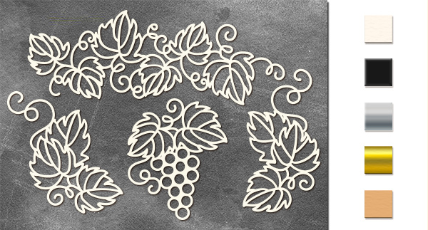 Chipboard embellishments set, Grape-vine #552