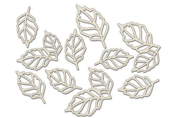 Chipboard embellishments set, Openwork leaves #555