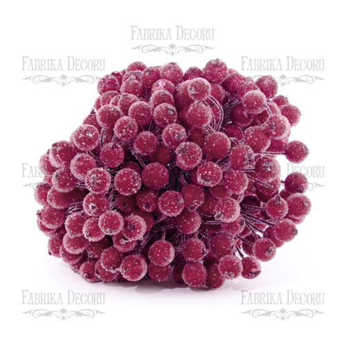 Set Zucker Schneeball Beeren Bordeaux 20St - Fabrika Decoru