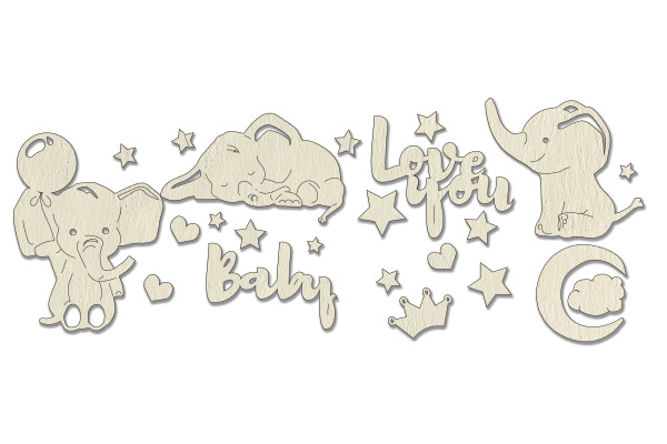 Chipboard embellishments set, в "My little baby boy 1" #108