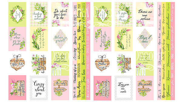 Set of stripes with pictures for decoration  "Spring blossom"