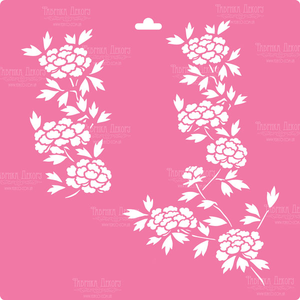 Stencil for decoration XL size (30*30cm), Hydrangea bush #013