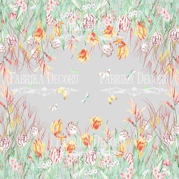 Blatt doppelseitiges Papier für Scrapbooking Frühlingsduft #50-04 12"x12" - Fabrika Decoru