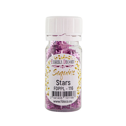 Sequins Stars, purple metallic, #116