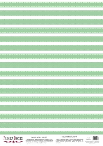 Arkusz kalki z nadrukiem, Deco Vellum, format A3 (11,7" х 16,5"), "Zielony poziom" - Fabrika Decoru