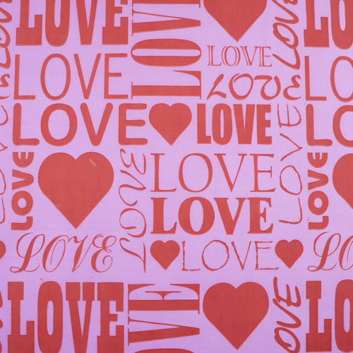 Kraftpapierbogen 12"x12" Liebe auf Rosa - Fabrika Decoru