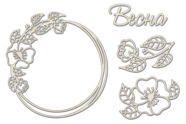 Chipboard embellishments set, Spring #493