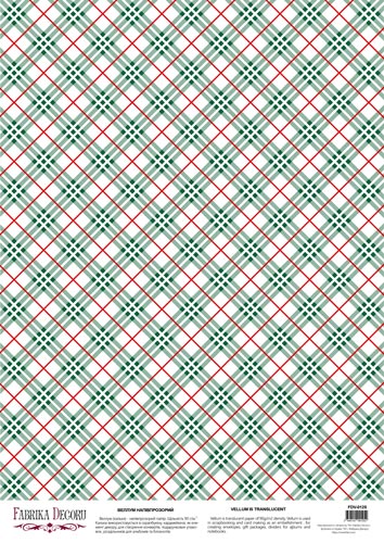 Deco Pergament farbiges Blatt Grüne und weiße Rhomben, A3 (11,7" х 16,5") - Fabrika Decoru