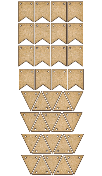 Set of MDF ornaments for decoration #147