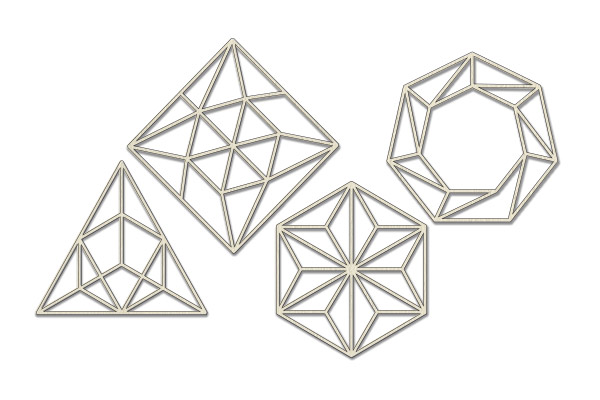 Spanplatten-Set "Geometrische Formen 1" #366 - Fabrika Decoru