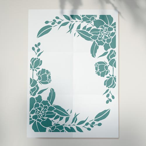 Stencil for crafts 15x20cm "Rectangular floral frame" #312 - foto 0