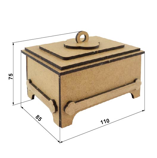 Box for accessories and jewelry, 110x85x75mm, DIY kit #370 - foto 0