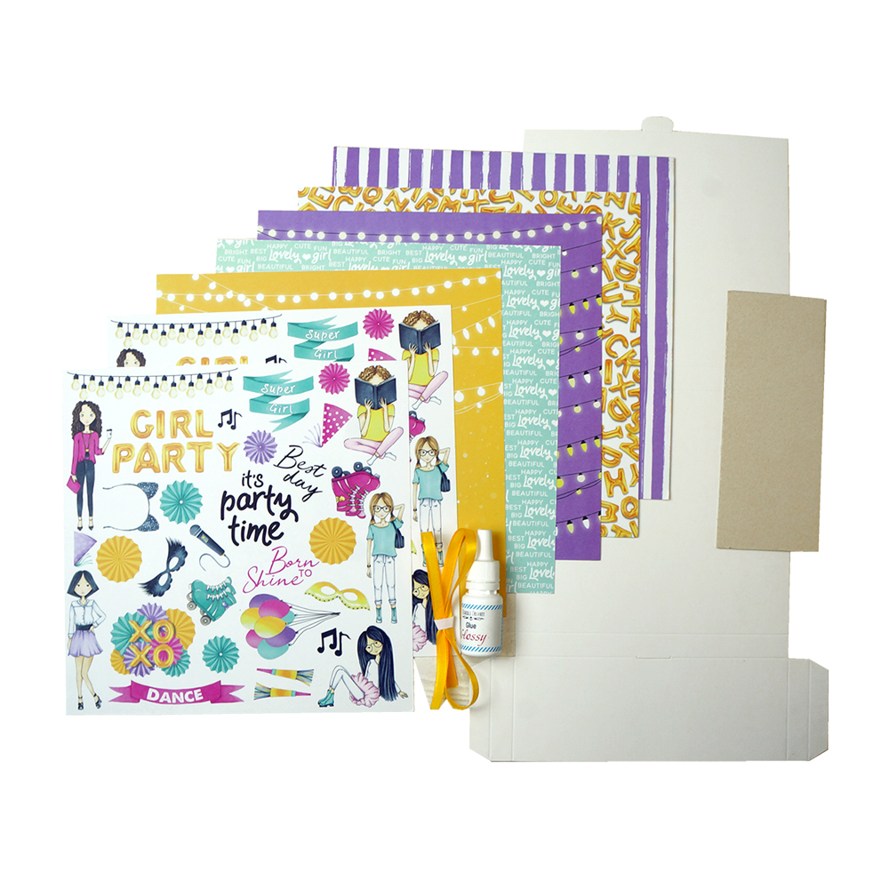 DIY-Kit für die Gestaltung einer "Party Girl" Pop-up-Karte 14 cm x 16 cm - foto 2  - Fabrika Decoru