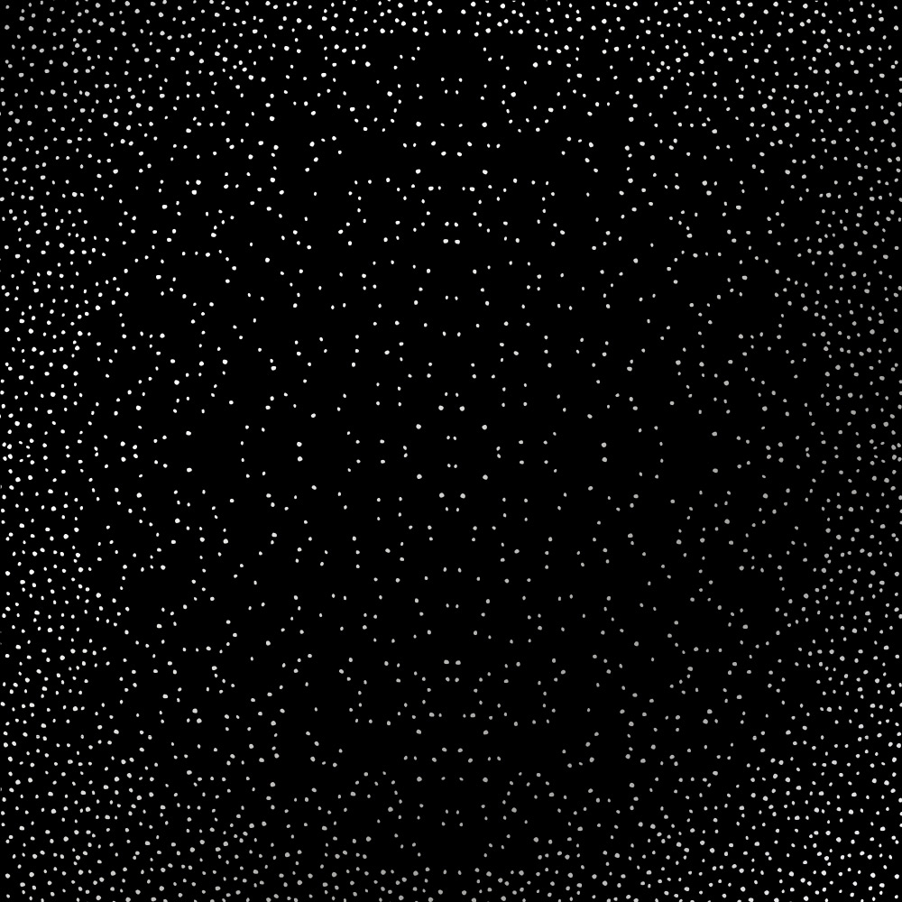 Sheet of single-sided paper embossed with silver foil, pattern Silver Mini Drops Black 12"x12"