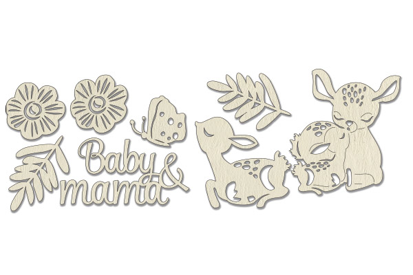 Chipboard embellishments set, "Baby&Mama 2" #200