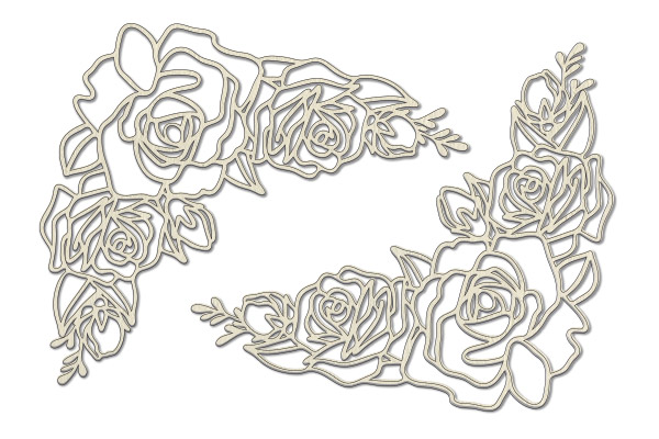 набор чипбордов розы бордюр 15х15 см #360 