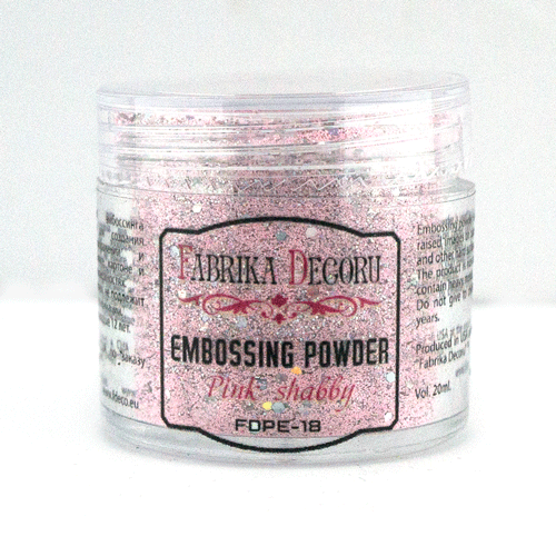 Embossing-Pulver mit Glitzer Pink Shabby 20 ml - Fabrika Decoru