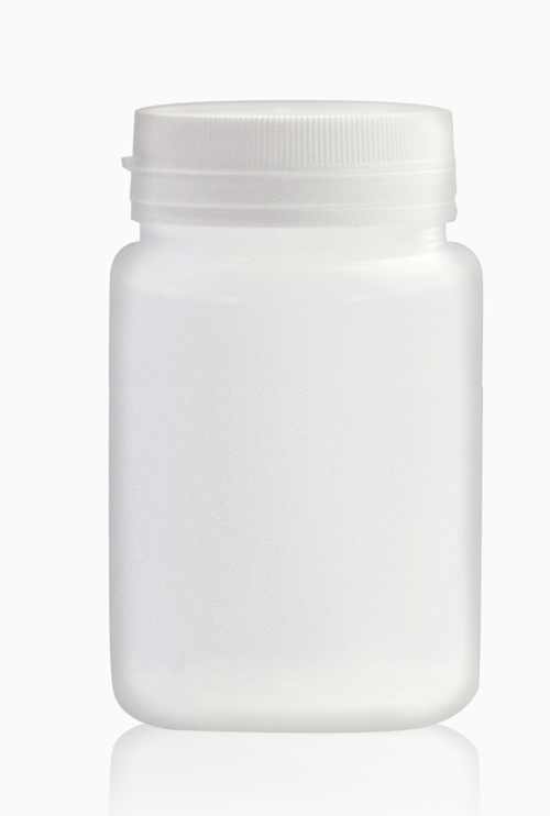 Plastic Jar 80 ml, White plastic, with white cap