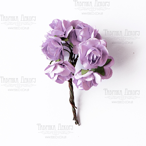 Blumenstrauß aus kleinen Rosen, Farbe Color Violett, 12 Stk - Fabrika Decoru