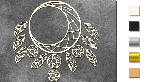 Chipboard embellishments set, "Dreamcatcher 2" #365