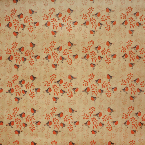 Kraft paper sheet 12"x12" Bullfinches