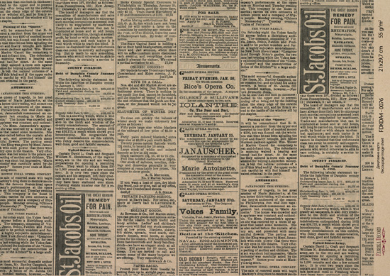 декупажная карта на крафт бумаге 29,7x21см, "vintage newspaper", #0076 фабрика декору