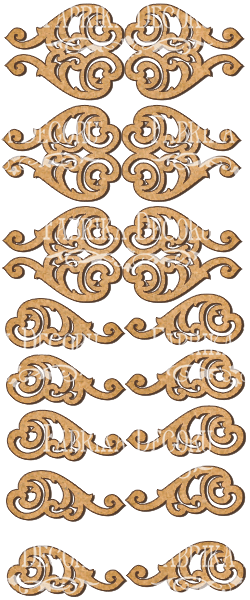 Set of MDF ornaments for decoration #131