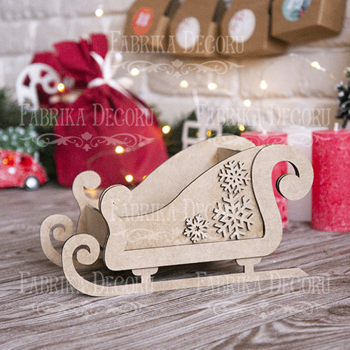 Blank for decoration Sleigh type 1, creative DIY kit #098 - foto 0