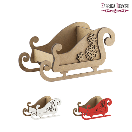 Blank for decoration Sleigh type 1, creative DIY kit #098