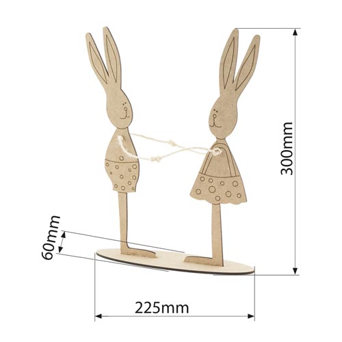 DIY wooden coloring set, desk composition "Bunnies", #004 - foto 1