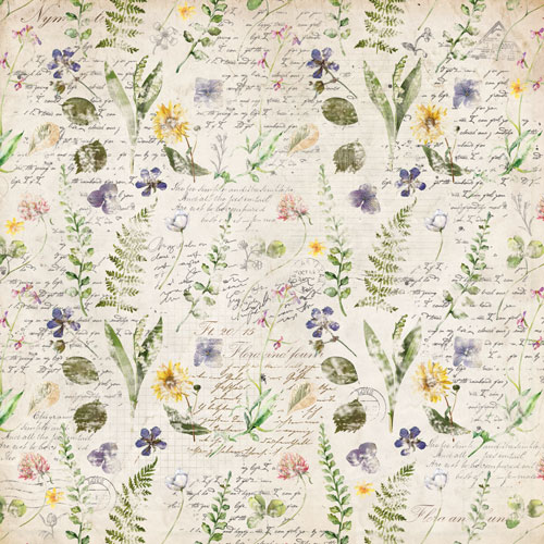 Double-sided scrapbooking paper set Summer botanical story 12”x12", 10 sheets - foto 9