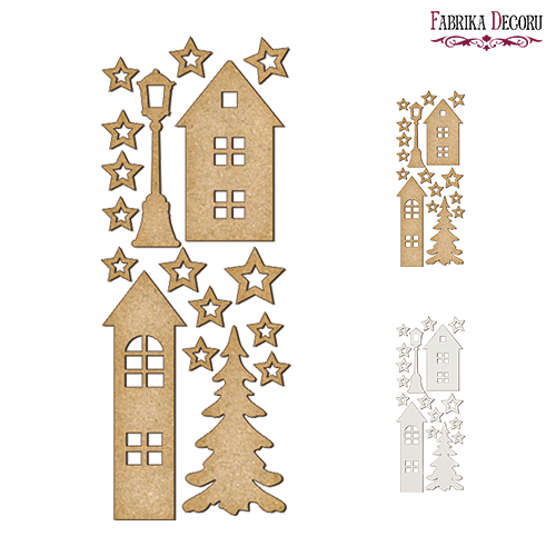 Set of mdf elements for decorating #155