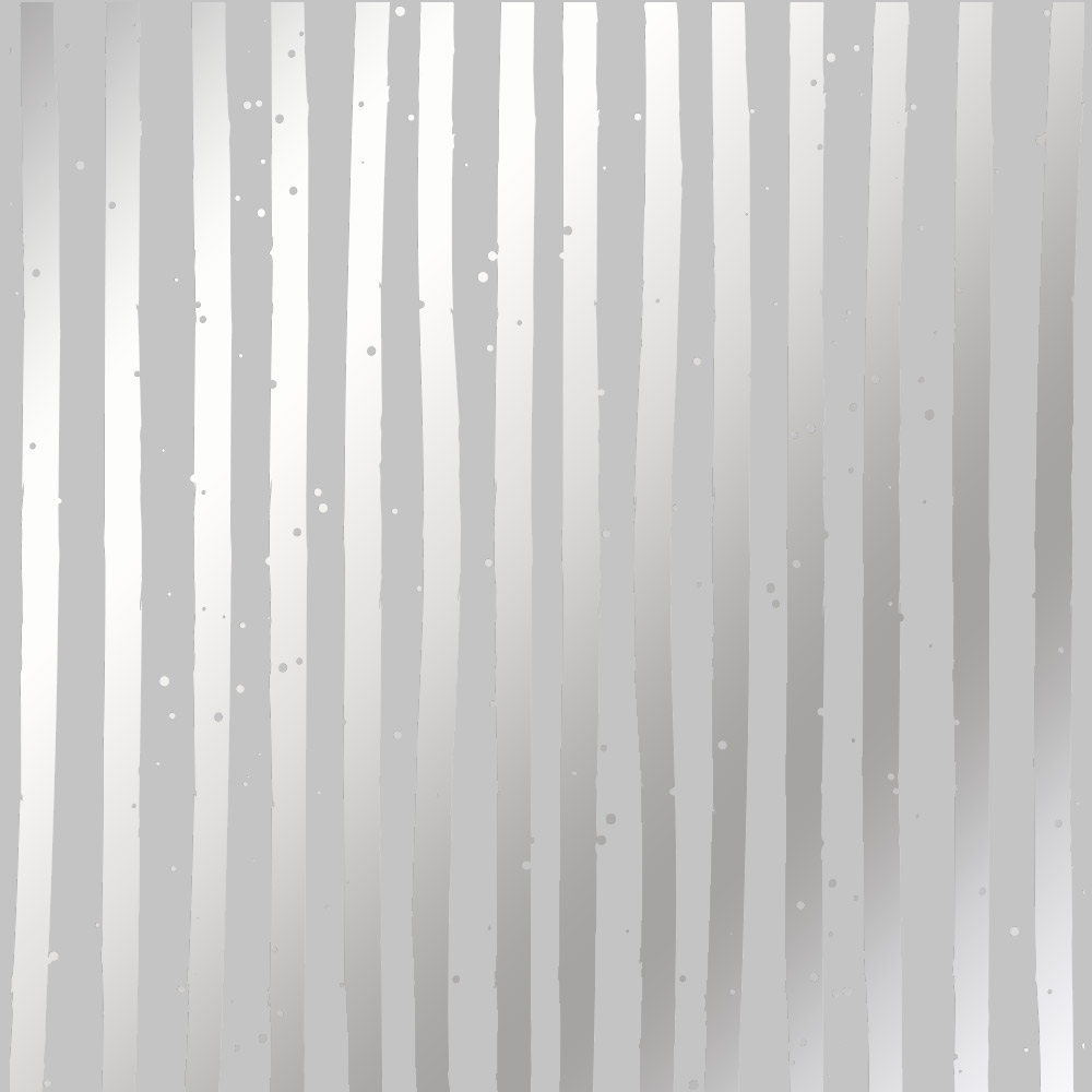 Einseitig bedrucktes Blatt Papier mit Silberfolie, Muster Silberstreifen Grau 12"x12" - Fabrika Decoru