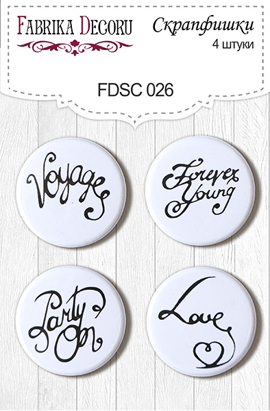 Set of 4pcs flair buttons for scrabooking #026